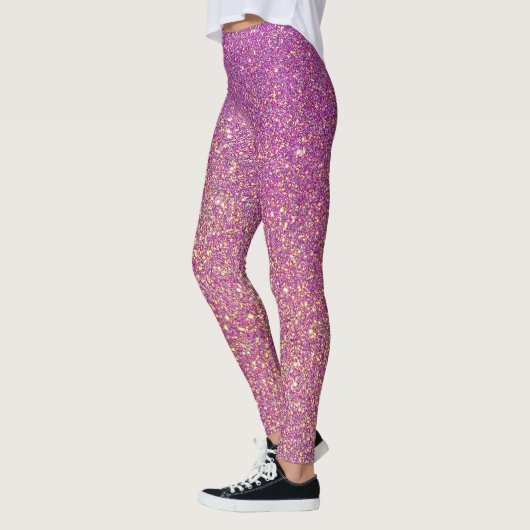 Girly roze glitter patroon leggings (Links)