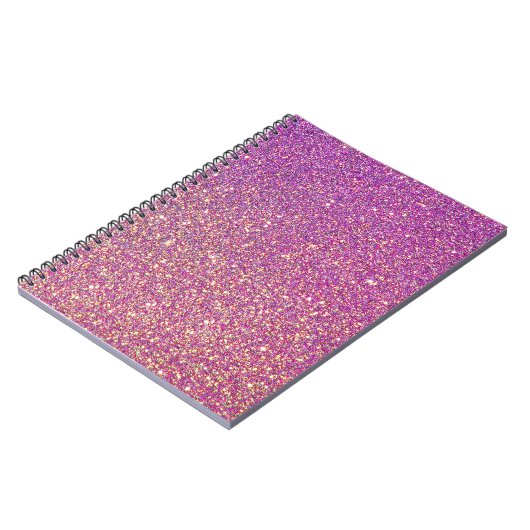 Girly roze glitter patroon notitieboek (Linkerzijde)