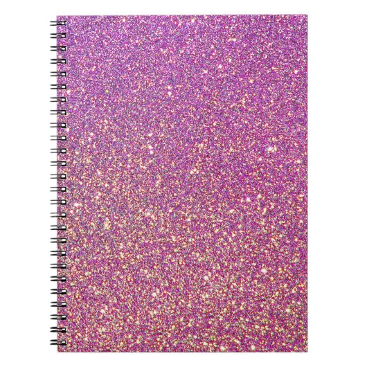 Girly roze glitter patroon notitieboek (Voorkant)