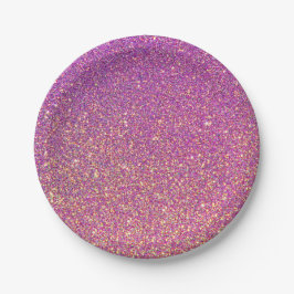Girly roze glitter patroon papieren bordje