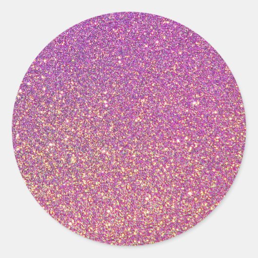 Girly roze glitter patroon ronde sticker (Voorkant)