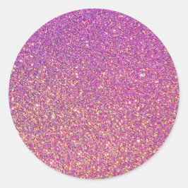 Girly roze glitter patroon ronde sticker