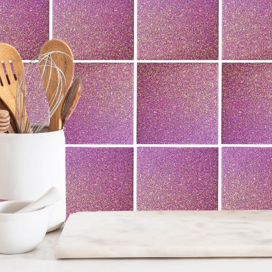 Girly roze glitter patroon tegeltje