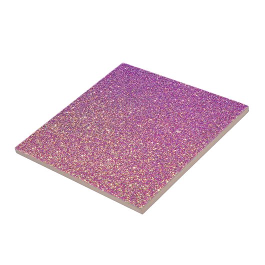 Girly roze glitter patroon tegeltje (Zijkant)