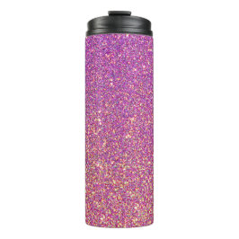Girly roze glitter patroon thermosbeker