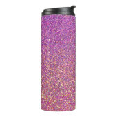 Girly roze glitter patroon thermosbeker (Gedraaid links)