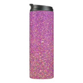 Girly roze glitter patroon thermosbeker (Geroteerd rechts)