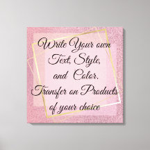 Girly roze Glitter Schrijf je eigen tekst,