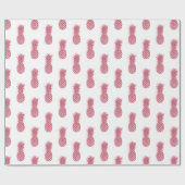 Girly roze glitter tropische ananas cadeaupapier (Vlak)