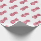 Girly roze glitter tropische ananas cadeaupapier (Hoek)