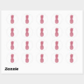 Girly roze glitter tropische ananas ronde sticker (Vel)