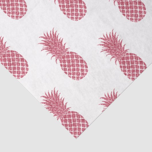 Girly roze glitter tropische ananas tissuepapier (Detail)