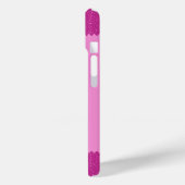Girly roze glitter zigzag, monogram Case-Mate iPhone case (Achterkant / Links)