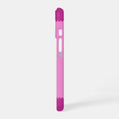 Girly roze glitter zigzag, monogram iPhone 16 hoesje (Linkerkant)