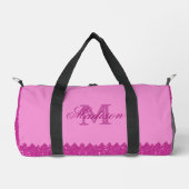 Girly roze glitter zigzag, monogram, op maat plunjezak (Voorkant)