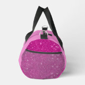 Girly roze glitter zigzag, monogram, op maat plunjezak (Rechts)