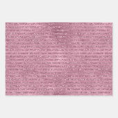 Girly  Roze Glitzy Glitter Sparkle Inpakpapier Vel (Voorkant 3)