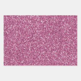 Girly  Roze Glitzy Glitter Sparkle Inpakpapier Vel