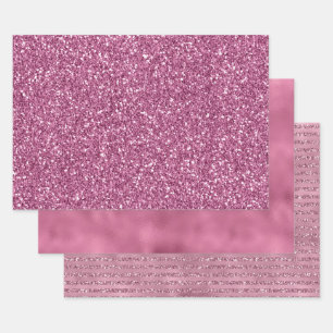 Girly  Roze Glitzy Glitter Sparkle Inpakpapier Vel