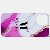 Girly roze goud druppelt witte marmer Case-Mate iPhone case (Achterkant (horizontaal))