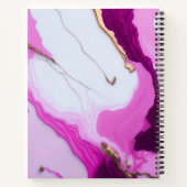 Girly roze goud druppelt witte marmer monogram notitieboek (Achterkant)