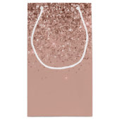 Girly Roze Goud - Roze Roze Glitter Monogram Klein Cadeauzakje (Achterkant)