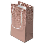 Girly Roze Goud - Roze Roze Glitter Monogram Klein Cadeauzakje (Achterkant Gekanteld)