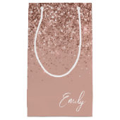 Girly Roze Goud - Roze Roze Glitter Monogram Klein Cadeauzakje (Voorkant)