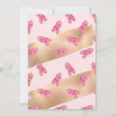 Girly Roze Gouden Ballerina Brushstrokes Verjaarda Kaart (Achterkant)