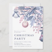 Girly Roze & Grijs Winterloof Kerstfeest I Kaart (Voorkant)