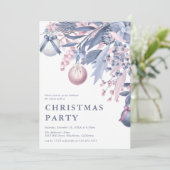 Girly Roze & Grijs Winterloof Kerstfeest I Kaart (Staand voorkant)