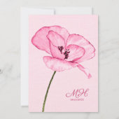 Girly Roze Groene Waterverf Floral Quiceañera Kaart (Achterkant)