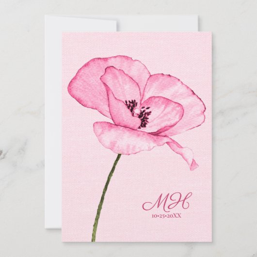 Girly Roze Groene Waterverf Floral Quiceañera Kaart (Achterkant)