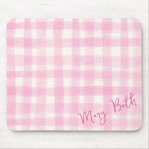 Girly Roze Hand-getrokken Aquarel Rustic Gingham