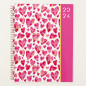 Girly roze hart 2024 planner (Voorkant)