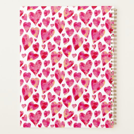Girly roze hart 2024 planner (Achterkant)