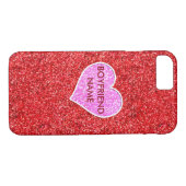 GIRLY ROZE HART RODE GLITTER Case-Mate iPhone CASE (Achterkant (Horizontaal))