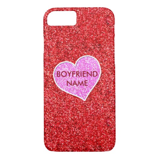 GIRLY ROZE HART RODE GLITTER Case-Mate iPhone CASE (Achterkant)