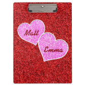 GIRLY ROZE HART RODE GLITTER KLEMBORD (Voorkant)