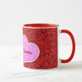GIRLY ROZE HART RODE GLITTER MOK