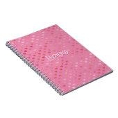 Girly Roze Harten Ombre Notitieboek (Rechterzijde)