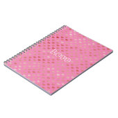 Girly Roze Harten Ombre Notitieboek (Linkerzijde)
