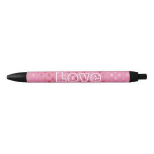 Girly Roze Harten Ombre Zwarte Inkt Pen