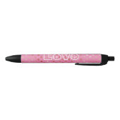Girly Roze Harten Ombre Zwarte Inkt Pen (Bodem)