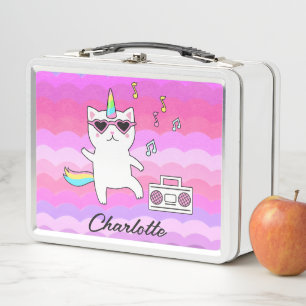 Girly Roze Kawaii Eenhoorn Kat Persoonlijk