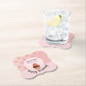 Girly Roze Kinder Cupcake Verjaardag Papier Onderz Kartonnen Onderzetters (Insitu)