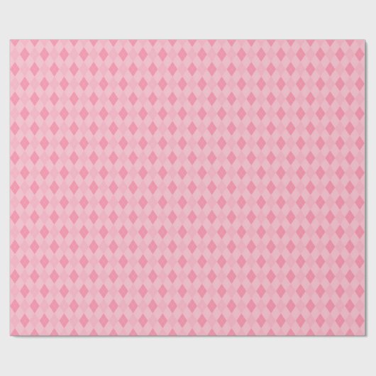 Girly Roze Kleine Argyle Diamant Patroon Cadeaupapier (Vlak)