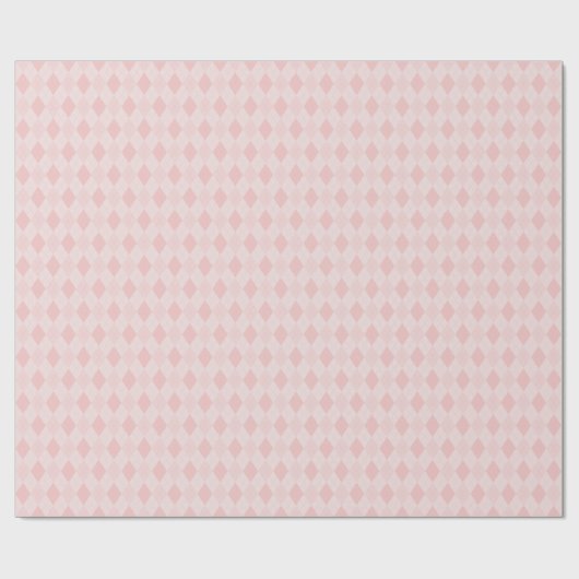 Girly Roze Kleine Argyle Diamant Patroon Cadeaupapier (Vlak)