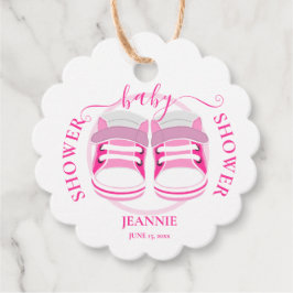 GIRLY ROZE LAARZEN BABY SHOWER Ronde Favor Tags Bedankjes Labels
