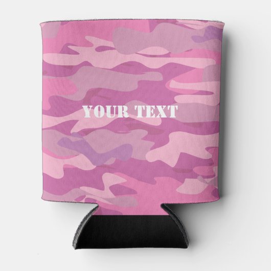 Girly roze leger camo camouflage kleur koelbox blikjeskoeler (Voorkant)